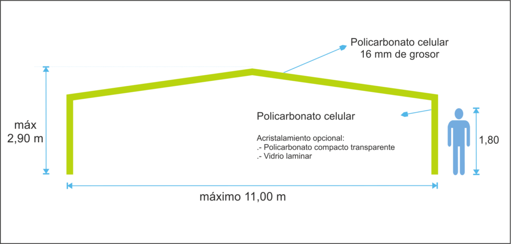 Cubiertas Fijas para Piscinas - Modelo Vulcano - Tecnyvan 