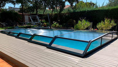 cubierta móvil para piscina modelo santorini